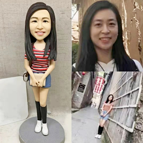 【オーダーメイド】お写真入から 3D 肖像画 似顔絵 人形 フィギュア 彼氏 彼女 誕生日ケーキトッパー 記念日カップル