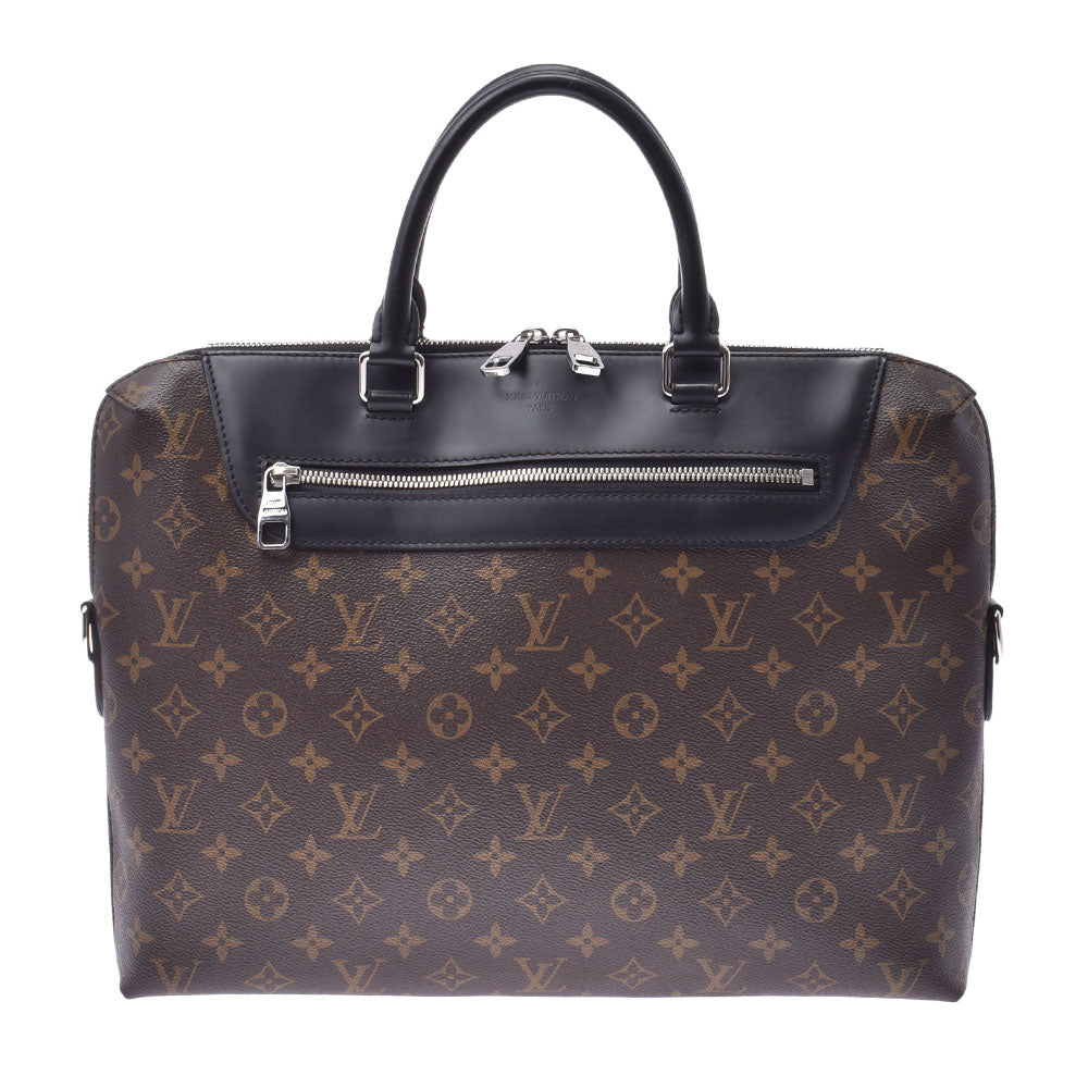 LOUIS VUITTON ルイヴィトン モノグラム マカサー PDJ NM 2WAYバッグ ブラウン/黒 M54019 メンズ ビジネスバッグ Aランク 中古 