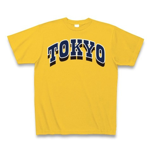 ◆TOKYO◆文字◆ロゴ◆ヘビーウェイト◆半袖◆Tシャツ◆ゴールドイエロー◆各サイズ選択可