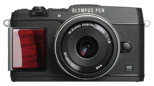 OLYMPUS ミラーレス一眼 PEN E-P5 17mm F1.8 レンズキット(ビューファインダー VF-4セット) ブ【中古品】