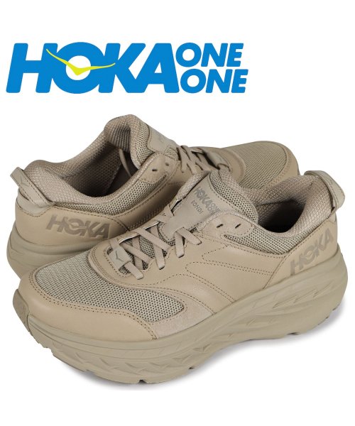 HOKA ONE ONE ホカオネオネ ボンダイ エル スニーカー メンズ BONDI L ベージュ 1110538