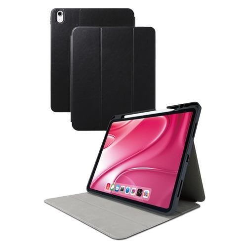 エレコム TB-A24XSABK 13インチ iPad Air ( M2 ) 2024年 用 13インチiPad Air(M2) フラップケース Pencil収納 スリープ対応 ブラック