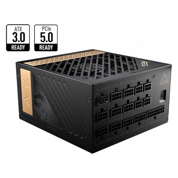 MSI ＡＴＸ３．０　ＧＥＮ５対応　１３００Ｗ　８０ＰＬＵＳ　ＰｌａｔｉｎｕｍフルモジュラーＡＴＸ電源 MEG AI1300P PCIE5（直送品）