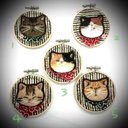 やんちゃねこの刺繍枠キーホルダー????　羊毛フェルト　羊毛刺繍