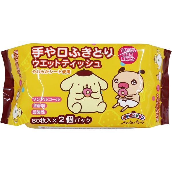 ポムポムプリン×パンパカパンツ手や口ふき取りウェットシート 4972453415440 160枚×24点セット コーヨー化成（直送品）