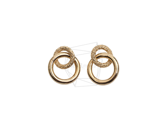 PDT-2727-G【2個入り】ダブルラウンドペンダント/Double Round Earring Charm