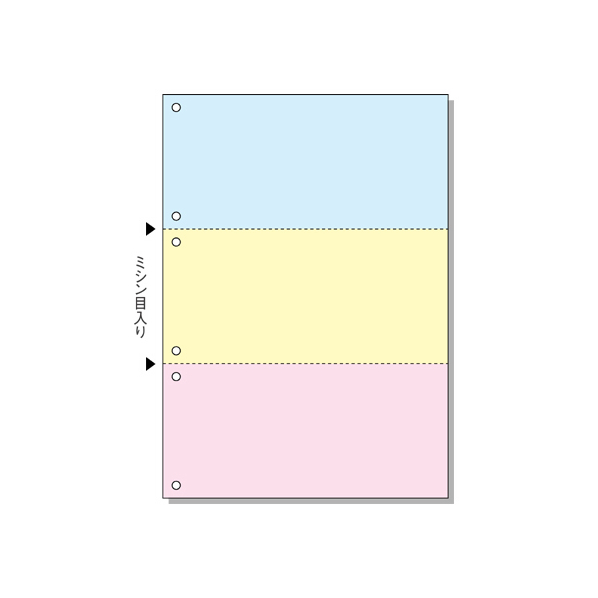 ヒサゴ マルチプリンタ用帳票 A4 カラー3面 6穴 100枚 FC91565-BP2013