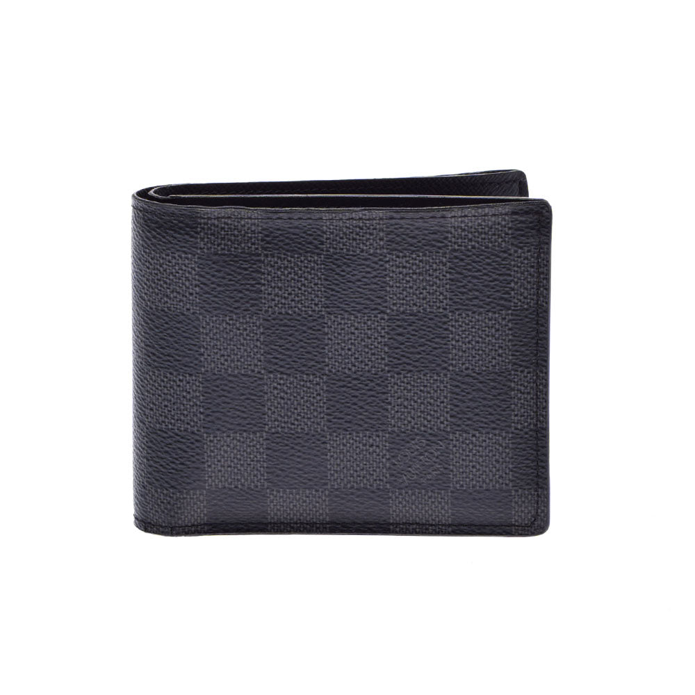 LOUIS VUITTON ルイヴィトン ダミエ グラフィット ポルトフォイユ マルコ NM 黒/グレー N63336 メンズ ダミエグラフィットキャンバス 二つ折り財布 Bランク 中古 