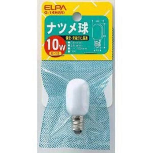 ELPA G-14H(W) ナツメ球 10W E12 ホワイト