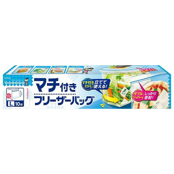 クレハ マチ付きフリーザーバッグ L 10枚 キチントさん ﾏﾁﾂｷﾌﾘ-ｻﾞ-BL10ﾏｲ