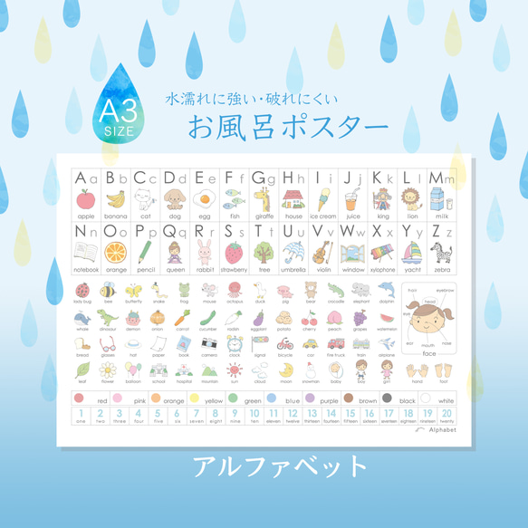 【お風呂ポスター】アルファベット/Alphabet