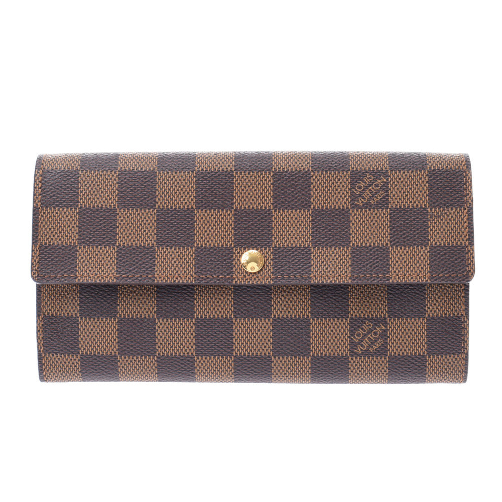 LOUIS VUITTON ルイヴィトン ダミエ ポルトフォイユサラ 旧型 ブラウン N61734 ユニセックス ダミエキャンバス 長財布 新同 中古 