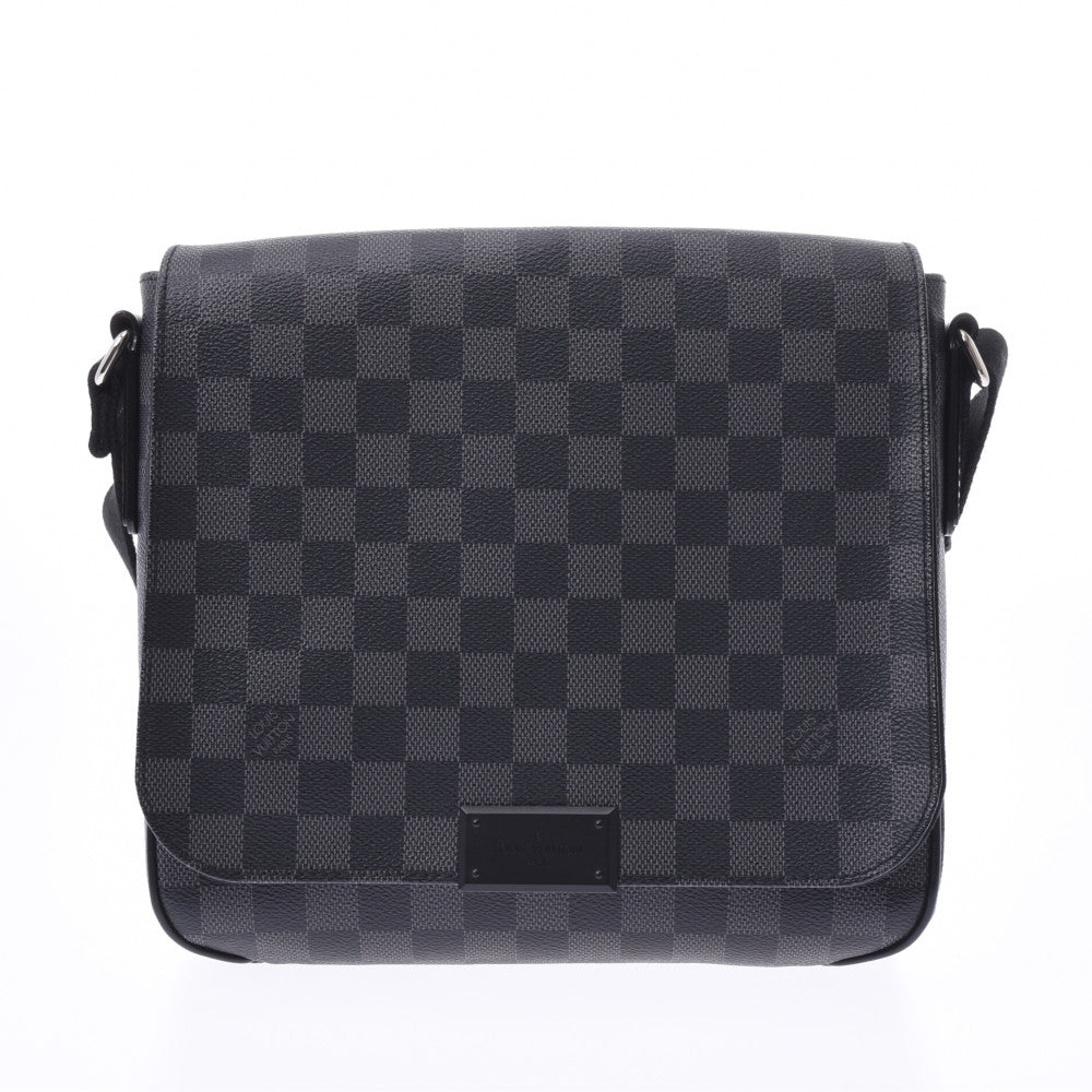 LOUIS VUITTON ルイヴィトン ダミエ グラフィット ディストリクトPM 黒/グレー N41260 メンズ ショルダーバッグ Aランク 中古 