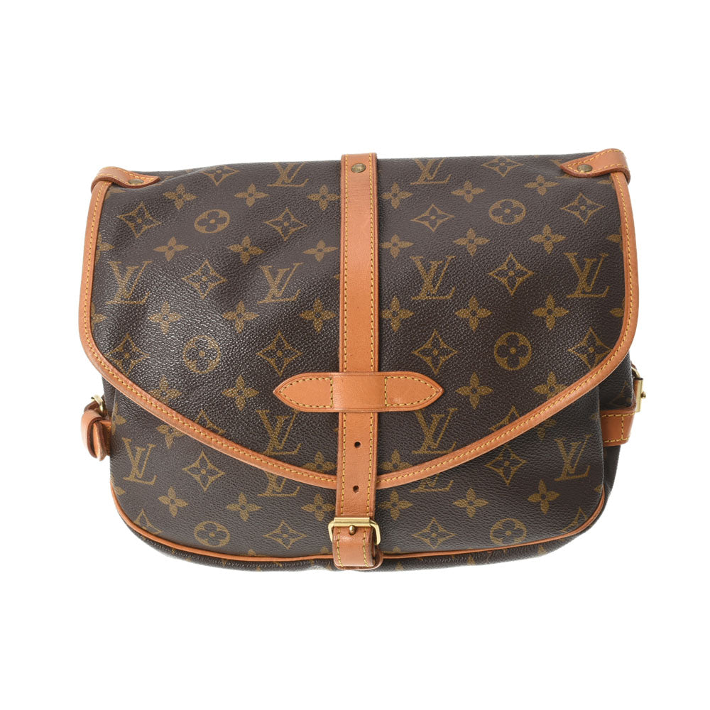 LOUIS VUITTON ルイヴィトン モノグラム ソミュール 30 ブラウン M42256 ユニセックス モノグラムキャンバス ショルダーバッグ Bランク 中古 