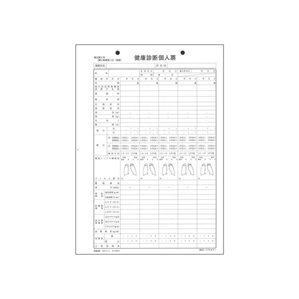 日本法令 健康診断個人票 B5 20.04改 F819097