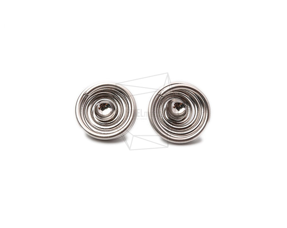 ERG-1042-MR【2個入り】スワールピアス/Swirl Post Earrings/17mm X 17mm