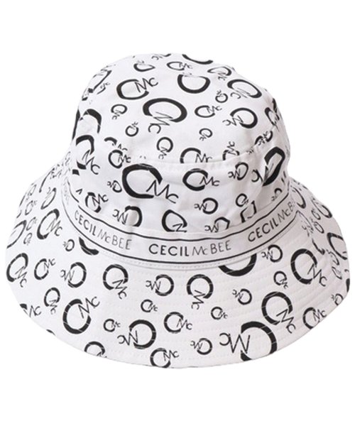 セシルマクビーグリーン CECIL McBEE green バケットハット 帽子 ゴルフウェア オールオーバー レディース BUCKET HAT ブラック ホ