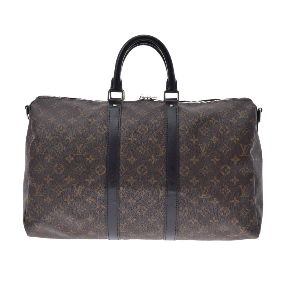 LOUIS VUITTON ルイヴィトン モノグラム マカサー キーポル バンドリエール45 ブラウン/黒 M56711 ユニセックス モノグラムマカサー ボストンバッグ Aランク 中古 