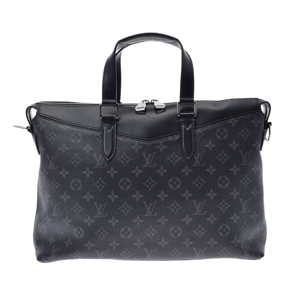 LOUIS VUITTON ルイヴィトン モノグラム エクリプス ブリーフケース エクスプローラー 黒/グレー M40566 メンズ モノグラムキャンバス ビジネスバッグ Aランク 中古 