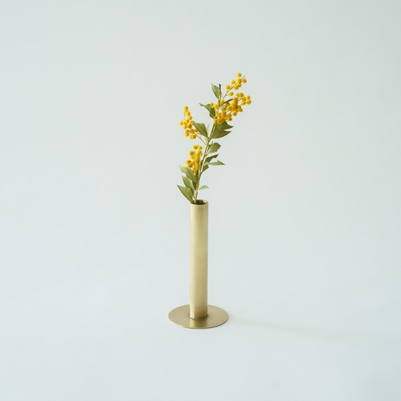 真鍮の一輪挿し＜シリンダー＞/S single flower vase /brass　花瓶 花器