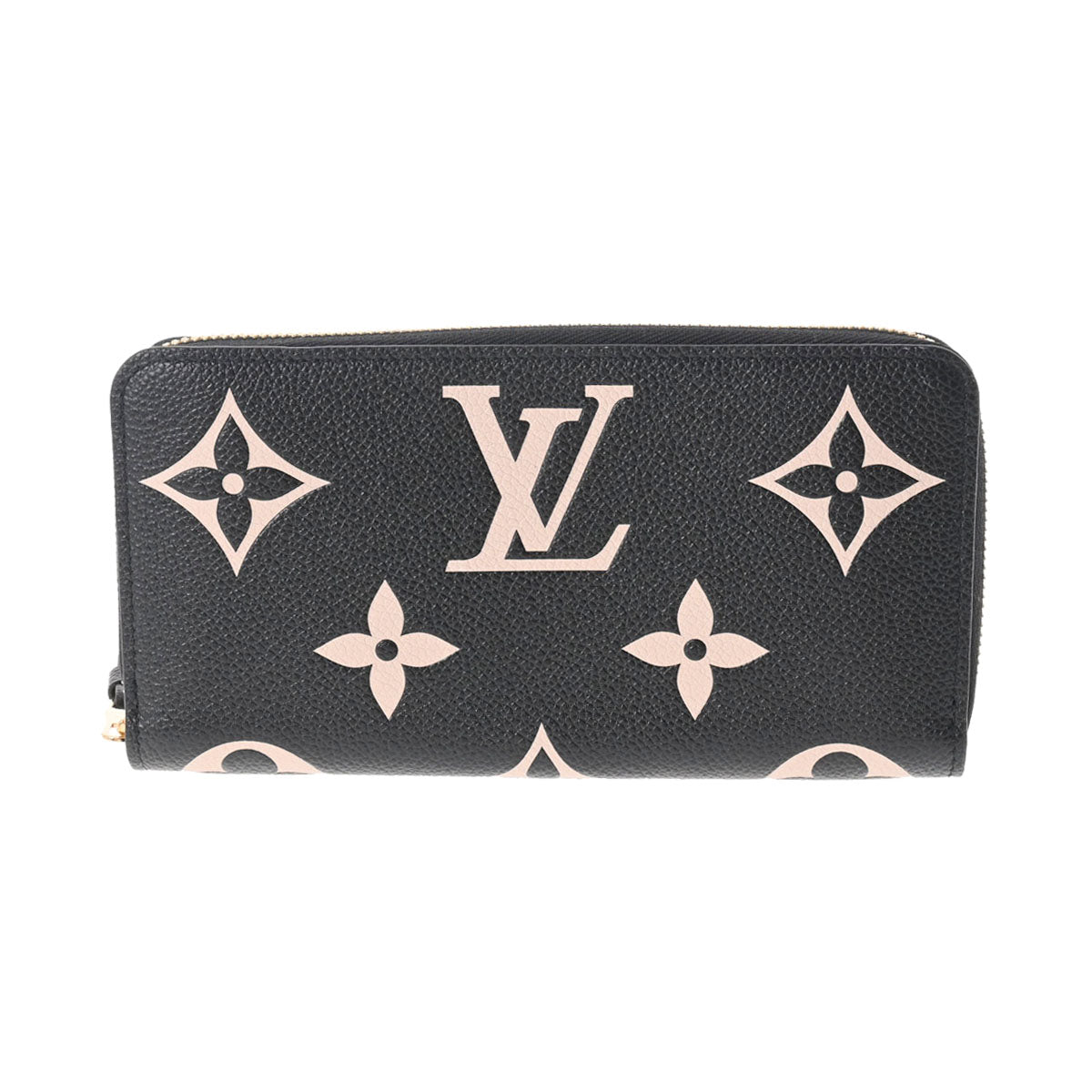 LOUIS VUITTON ルイヴィトン モノグラム アンプラント ジッピーウォレット バイカラー ブラック/ベージュ M80481 レディース モノグラムアンプラント 長財布 Aランク 中古 