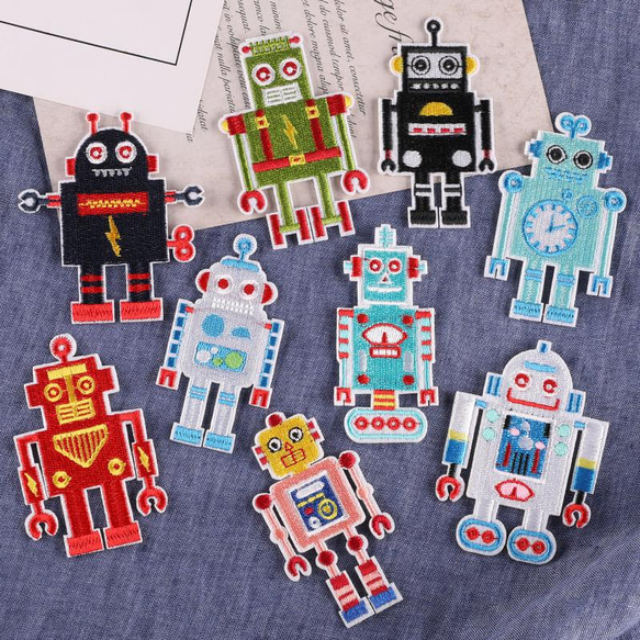 9枚入　ロボット刺繍アイロンワッペン