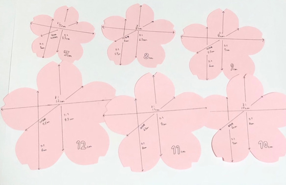 ☆サイズ見本☆種類説明☆桜の花びらコメントカード・メッセージカードセットについて