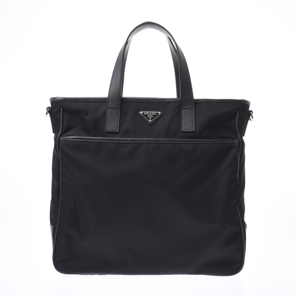 PRADA プラダ ハンドバッグ 黒 ユニセックス ナイロン/レザー 2WAYバッグ ABランク 中古 