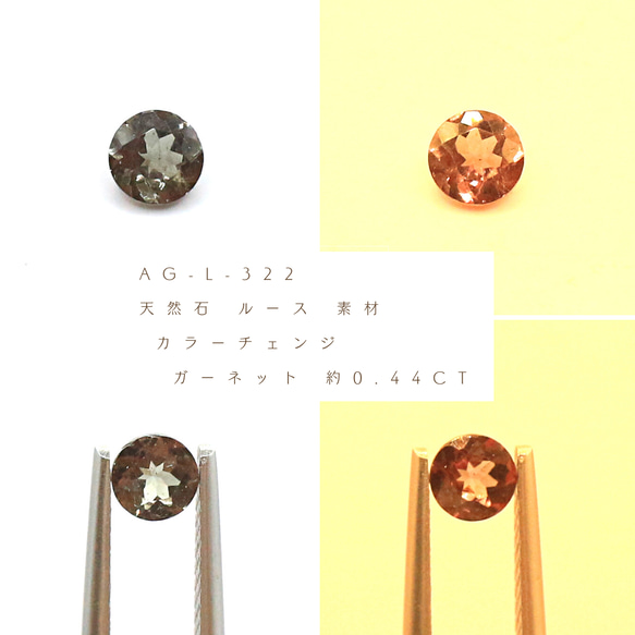 AG-L-322　天然石 ルース 素材カラーチェンジ ガーネット 約0.44ct