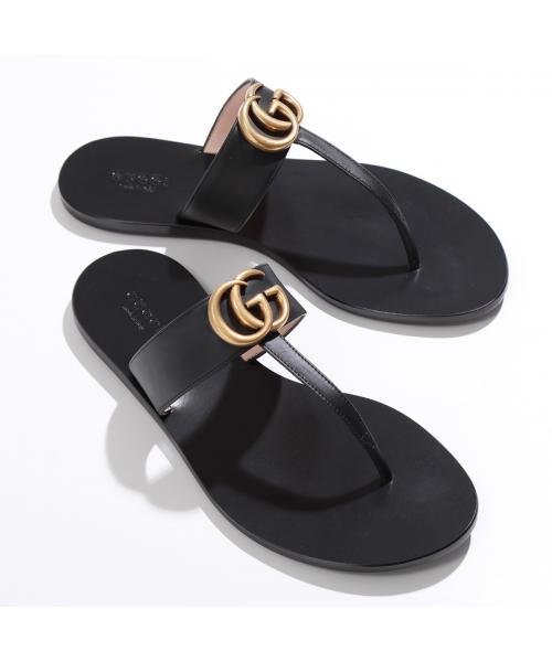 GUCCI トングサンダル 497444 A3N00 レザー ダブルG