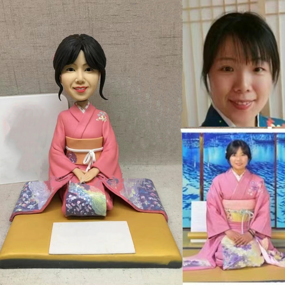 【オーダーメイド】お写真入から 3D 肖像画 似顔絵 人形 フィギュア 彼氏 彼女 誕生日ケーキトッパー 記念日カップル