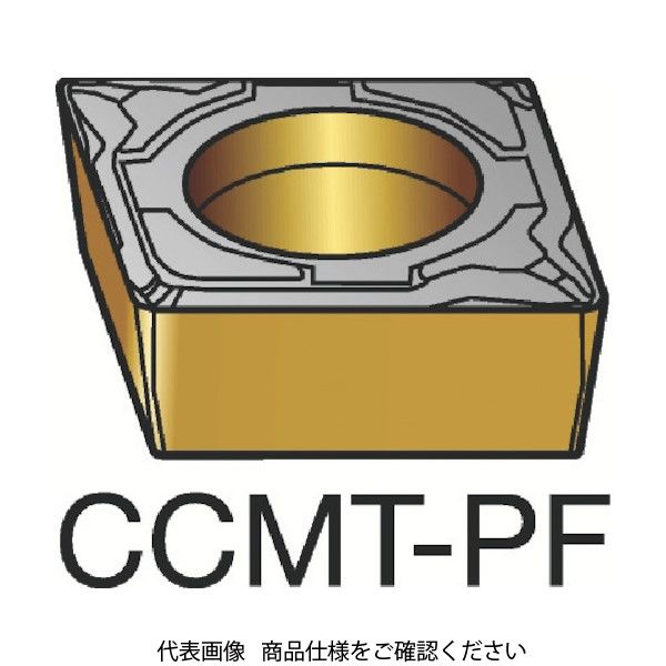 サンドビック コロターン107 旋削用ポジ・チップ 5015 CCMT 06 02 04-PF 1セット(10個) 171-9360（直送品）