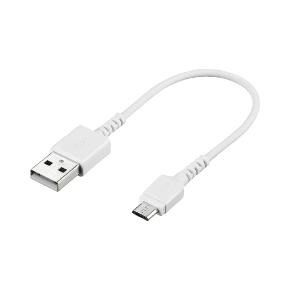 BUFFALO USB2．0ケーブル(Type-A to microB) 0．1m ホワイト BSMPCMB101WH