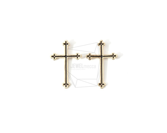 PDT-1288-G【2個入り】クロスペンダント,Black Epoxy Cross Pendant