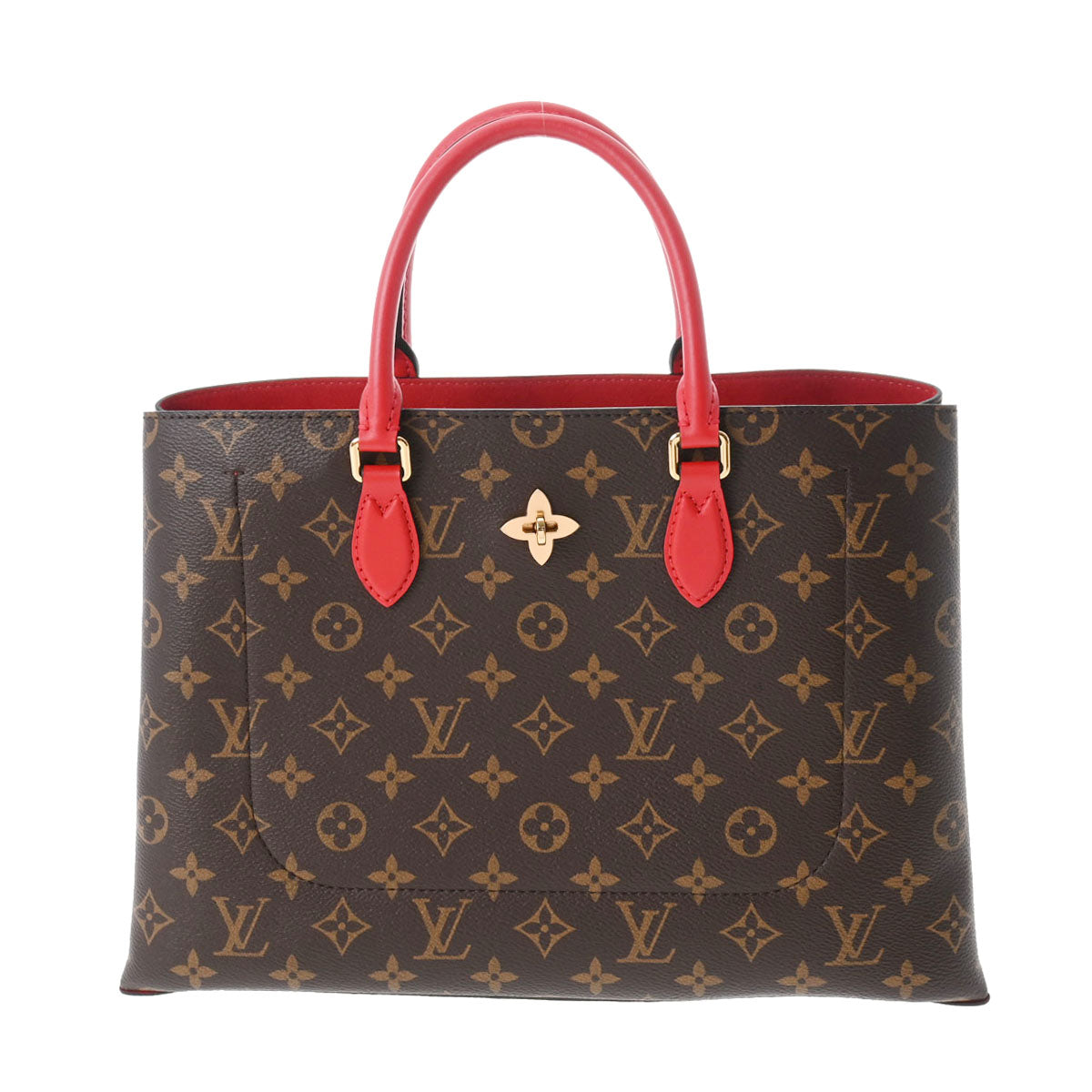 LOUIS VUITTON ルイヴィトン モノグラム フラワージップトート PM コクリコ M43553 レディース モノグラムキャンバス 2WAYバッグ ABランク 中古 