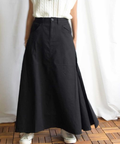 Cotton rayon side switching skirt 222044