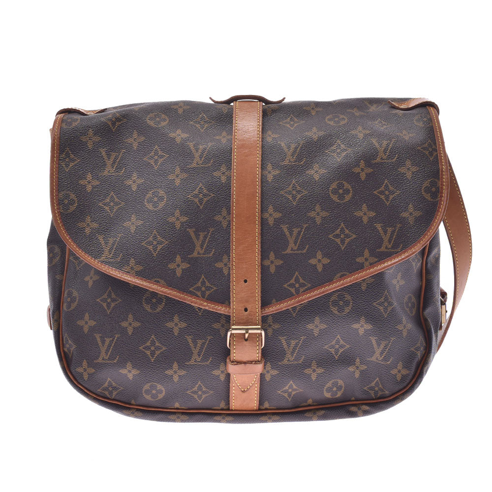 LOUIS VUITTON ルイヴィトン モノグラム ソミュール35 ブラウン M42254 ユニセックス モノグラムキャンバス ショルダーバッグ Bランク 中古 