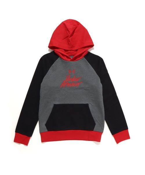 UA RIVAL FLEECE SCRIPT COLOR BLOCK HOODIE