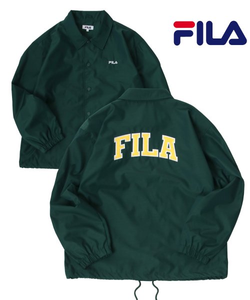 【Lazar】FILA/フィラ ビッグシルエット カレッジロゴ バック刺繍 バックプリントコーチジャケット/ナイロンジャケット メンズ 軽 アウター