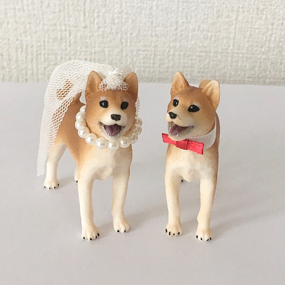 ケーキトッパー  結婚式　柴犬　犬　キリン　象　熊　新郎新婦　ウェディングケーキ　結婚式　ブライダル　ウェルカムドー