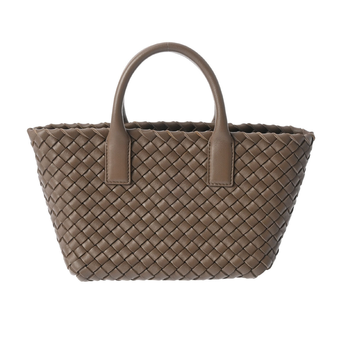 BOTTEGAVENETA ボッテガヴェネタ イントレチャート カバミニ 2WAY トープグレー ゴールド金具 レディース ラムスキン ハンドバッグ Aランク 中古 