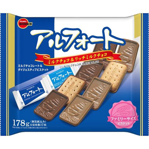 ブルボン アルフォート ファミリーサイズ ミルクチョコ＆リッチミルクチョコ 178g