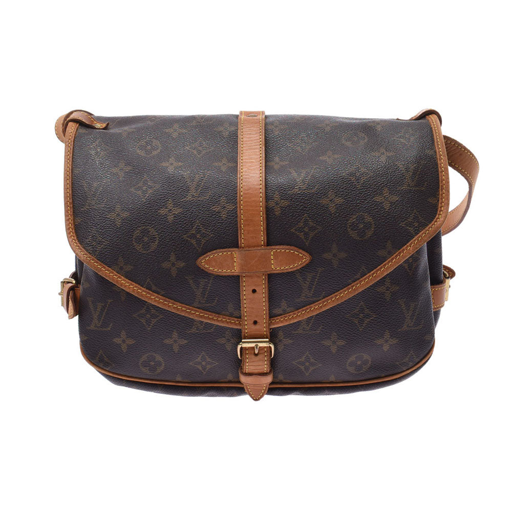 LOUIS VUITTON ルイヴィトン モノグラム ソミュール 30 ブラウン M42256 ユニセックス モノグラムキャンバス ショルダーバッグ Bランク 中古 