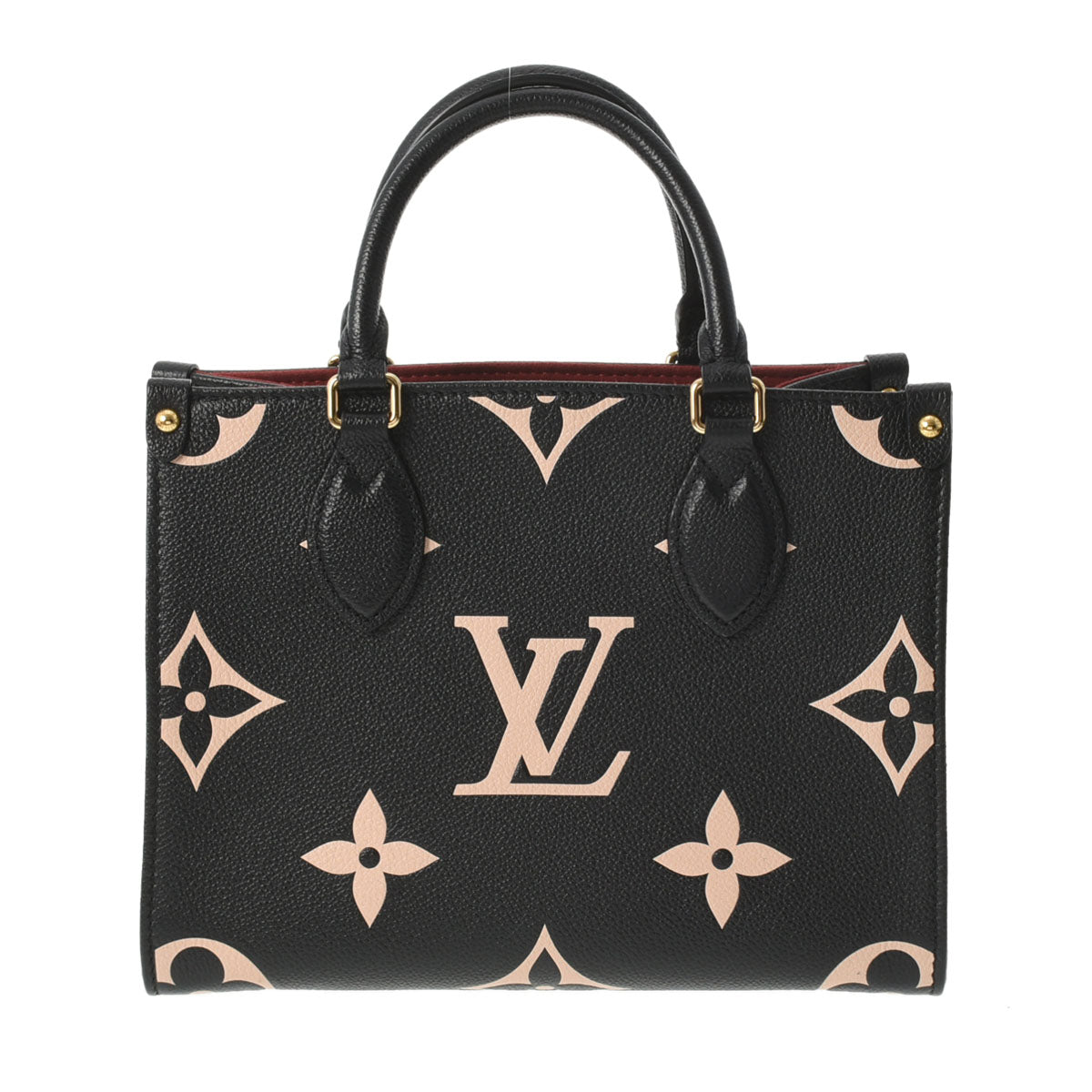 LOUIS VUITTON ルイヴィトン モノグラム アンプラント オンザゴーPM  ノワール/ベージュ M45659 レディース レザー ハンドバッグ Aランク 中古 