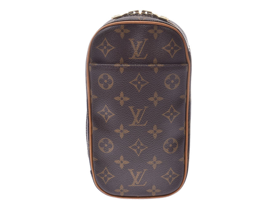 ルイヴィトン モノグラム ポシェット ガンジュ ブラウン M51870 メンズ レディース 本革 ボディバッグ ABランク LOUIS VUITTON 中古 