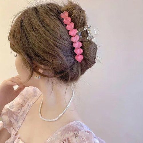 ハートヘアクリップ ピンクバンスクリップ