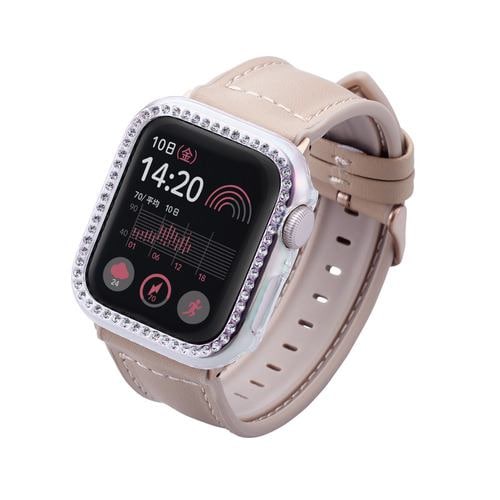 エレコム AW-23EBPPJACR Apple Watch SE 40mm用&me ハードバンパー ストーン付 オーロラクリア