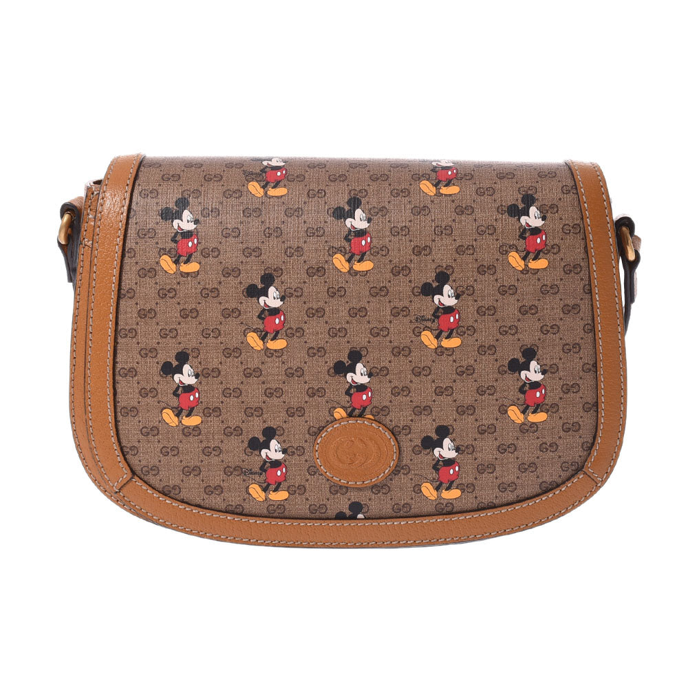 GUCCI グッチ ディズニーコラボ GG柄 ブラウン 602694 レディース GGスプリームキャンバス/レザー ショルダーバッグ Aランク 中古 