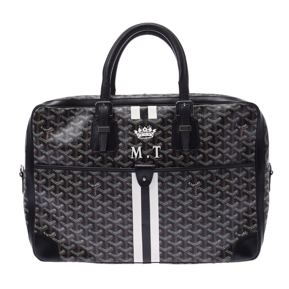 GOYARD ゴヤール アンバサード 黒 メンズ PVC/レザー ビジネスバッグ ABランク 中古 