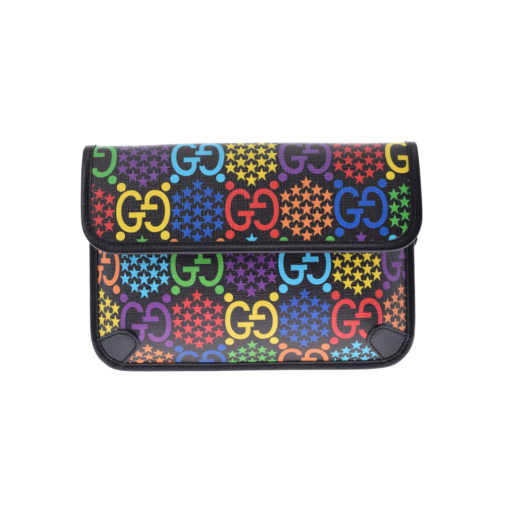 GUCCI グッチ GGサイケデリック ベルトバッグ マルチカラー シルバー金具 598113 ユニセックス PVC カーフ ウエストバッグ 未使用 